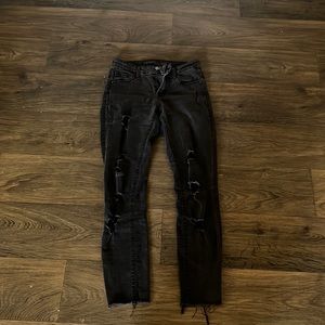 Black mid rise skinny jeans
